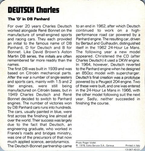 1978-80 Auto Rally Series 40 #13-067-40-01 Charles Deutsch Back