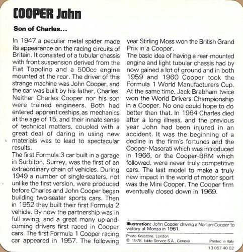 1978-80 Auto Rally Series 40 #13-067-40-02 John Cooper Back