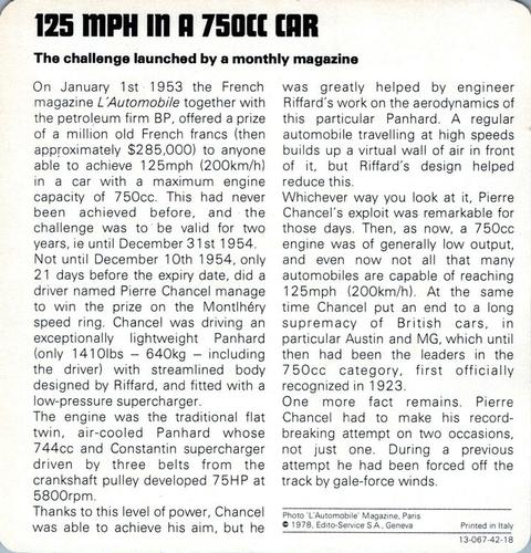 1978-80 Auto Rally Series 42 #13-067-42-18 125 MPH in a 750CC Car Back