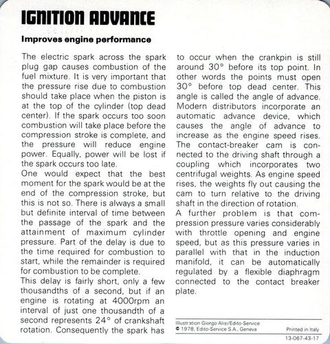 1978-80 Auto Rally Series 43 #13-067-43-17 Ignition Advance Back