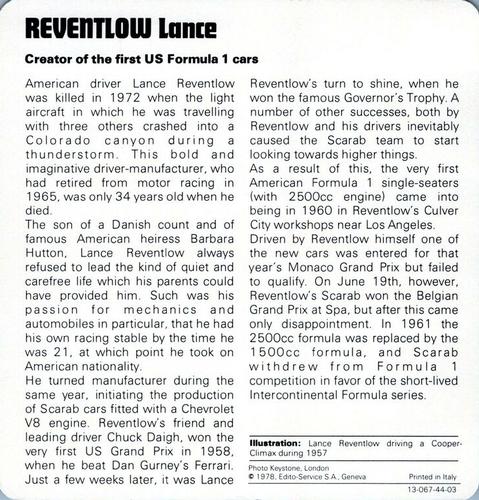 1978-80 Auto Rally Series 44 #13-067-44-03 Lance Reventlow Back