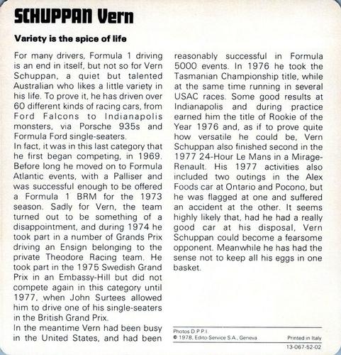 1978-80 Auto Rally Series 52 #13-067-52-02 Vern Schuppan Back