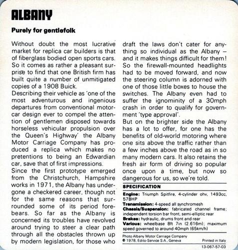 1978-80 Auto Rally Series 57 #13-067-57-03 Albany Back