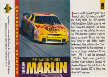 1995 Upper Deck - Upper Deck Salutes #UD3 Sterling Marlin Back