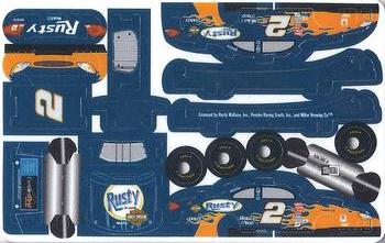 2002 Press Pass D3 Three Dimensional NASCAR Plastic Model Cards Series 1 #NNO Rusty Wallace Back