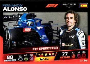 2021 Topps Turbo Attax Formula 1 #50 Fernando Alonso Front