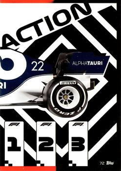 2021 Topps Turbo Attax Formula 1 #72 Scuderia AlphaTauri Car Puzzle Rear Front