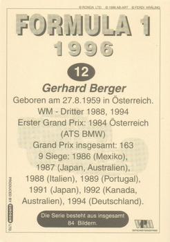 1996 Eurogum Formula 1 #12 Gerhard Berger Back
