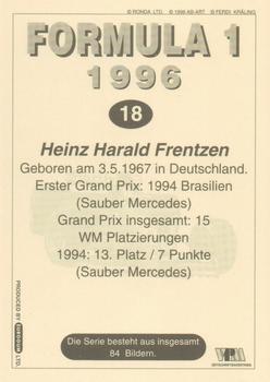 1996 Eurogum Formula 1 #18 Heinz-Harald Frentzen Back