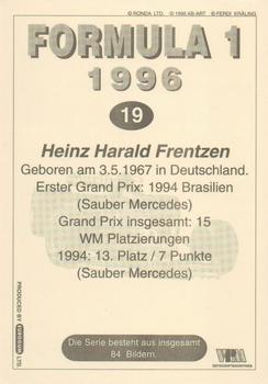 1996 Eurogum Formula 1 #19 Heinz-Harald Frentzen Back