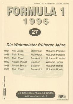 1996 Eurogum Formula 1 #27 Die Weitmmeister Vergangener Jahre Back