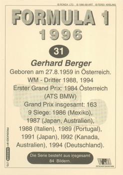 1996 Eurogum Formula 1 #31 Gerhard Berger Back