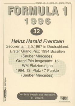 1996 Eurogum Formula 1 #32 Heinz-Harald Frentzen Back