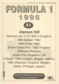 1996 Eurogum Formula 1 #41 Damon Hill Back
