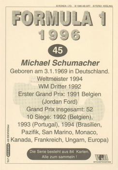 1996 Eurogum Formula 1 #45 Michael Schumacher Back