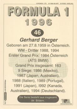 1996 Eurogum Formula 1 #46 Gerhard Berger Back