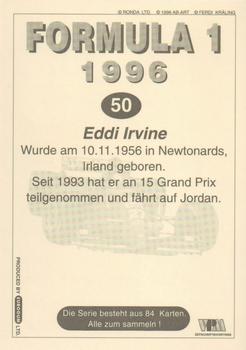 1996 Eurogum Formula 1 #50 Eddie Irvine Back