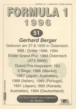 1996 Eurogum Formula 1 #51 Gerhard Berger Back