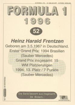 1996 Eurogum Formula 1 #52 Heinz-Harald Frentzen Back