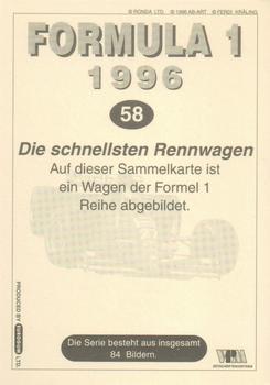 1996 Eurogum Formula 1 #58 Die Schnellsten Rennwagen Back