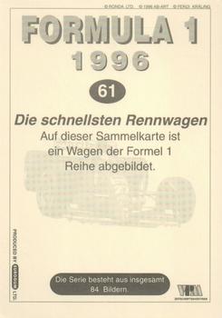 1996 Eurogum Formula 1 #61 Die Schnellsten Rennwagen Back