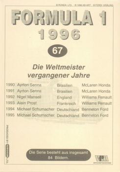 1996 Eurogum Formula 1 #67 Die Weitmmeister Vergangener Jahre Back