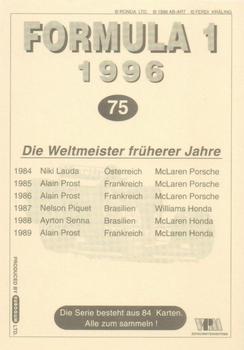 1996 Eurogum Formula 1 #75 Die Weitmmeister Vergangener Jahre Back