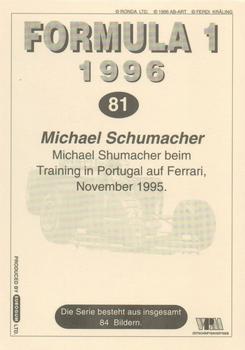 1996 Eurogum Formula 1 #81 Michael Schumacher Back