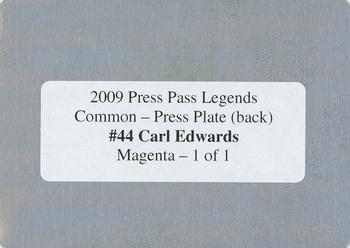 2009 Press Pass Legends - Printing Plates Magenta Back #44 Carl Edwards Back