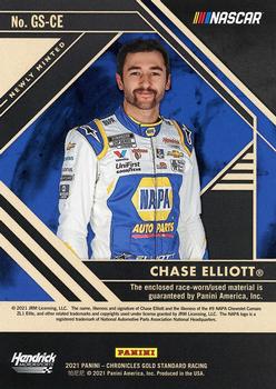2021 Panini Chronicles - Gold Standard Newly Minted Holo Gold #GS-CE Chase Elliott Back