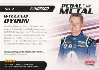 2021 Panini Chronicles - Pedal to the Metal Green #7 William Byron Back