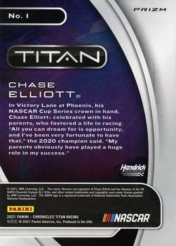 2021 Panini Chronicles - Titan Holo #1 Chase Elliott Back
