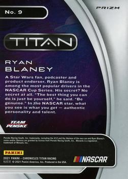 2021 Panini Chronicles - Titan Holo #9 Ryan Blaney Back