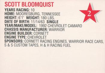 1992 Stars Arizona Sport Shirts #2 Scott Bloomquist Back