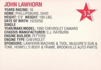 1992 Stars Arizona Sport Shirts #32 John Lawhorn Back