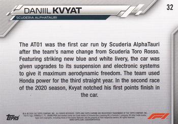 2020 Topps Chrome Formula 1 - 70th Anniversary Gold #32 Daniil Kvyat Back