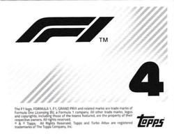 2021 Topps F1 Stickers #4 Red Bull Racing Back