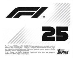 2021 Topps F1 Stickers #25 Valtteri Bottas Back