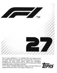 2021 Topps F1 Stickers #27 Valtteri Bottas Back