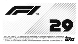 2021 Topps F1 Stickers #29 Valtteri Bottas Back