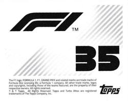 2021 Topps F1 Stickers #35 Max Verstappen Back