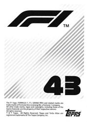 2021 Topps F1 Stickers #43 Sergio Perez Back