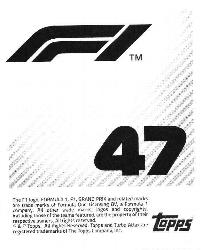 2021 Topps F1 Stickers #47 Sergio Perez Back