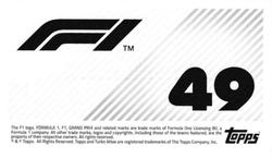 2021 Topps F1 Stickers #49 Sergio Perez Back