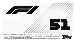 2021 Topps F1 Stickers #51 Sergio Perez Back