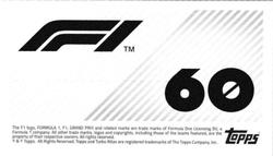 2021 Topps F1 Stickers #60 Lando Norris Back