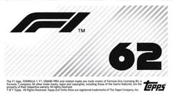2021 Topps F1 Stickers #62 Lando Norris Back