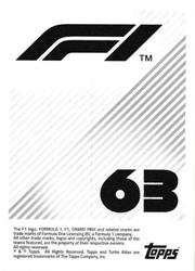 2021 Topps F1 Stickers #63 Daniel Ricciardo Back