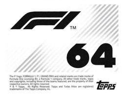 2021 Topps F1 Stickers #64 Daniel Ricciardo Back