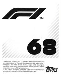 2021 Topps F1 Stickers #68 Daniel Ricciardo Back